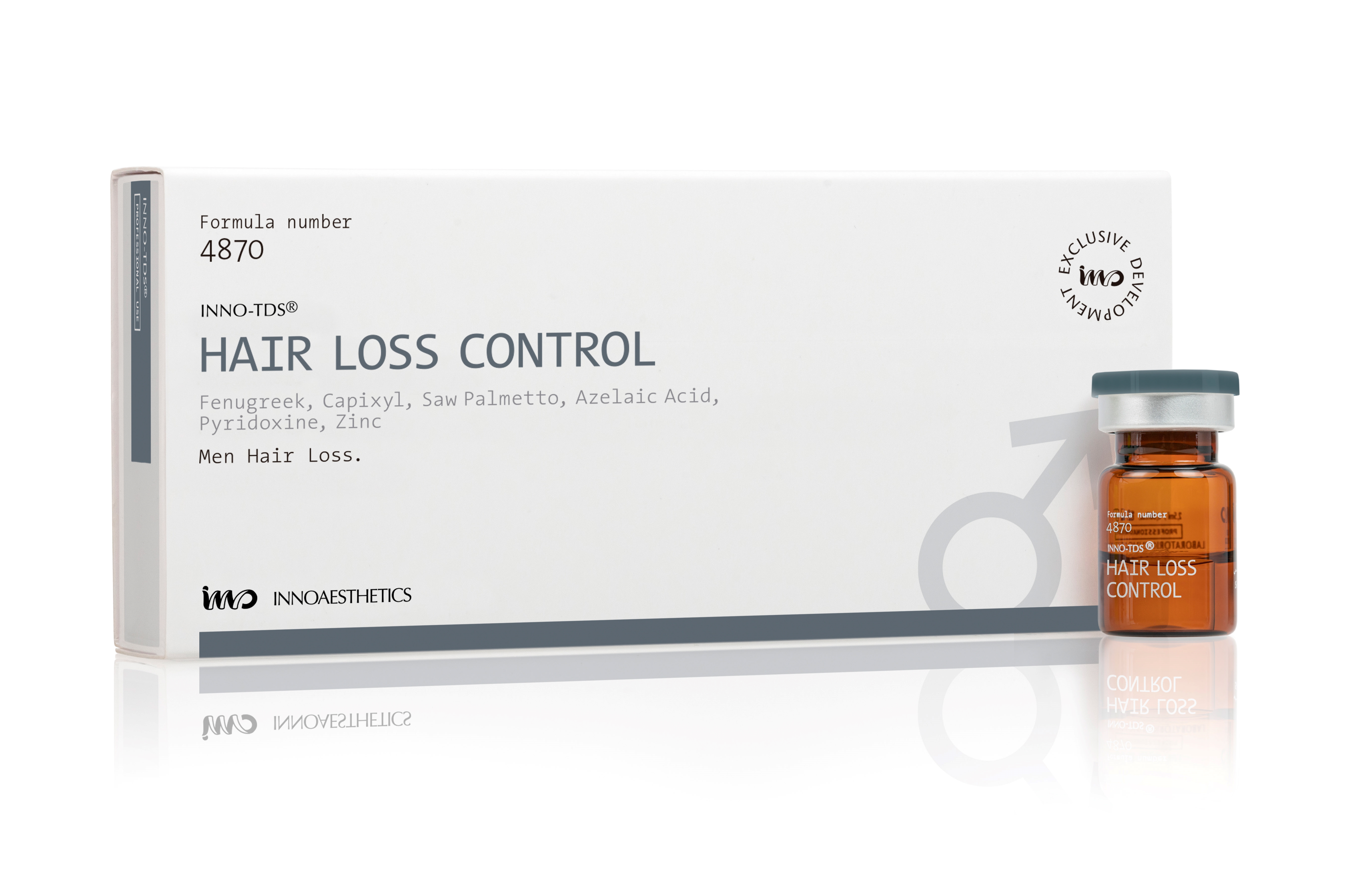 INNO TDS Hair Loss Control: Revolutionäre Lösung gegen männlichen Haarausfall-  4 x 2,5ml (X01 01 27)