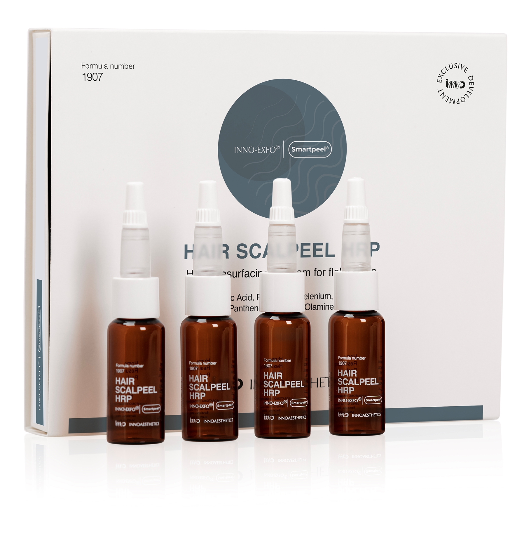 INNO Exfo Scalpeel HRP: Innovative Kopfhautbehandlung gegen Schuppen und Haarausfall 4*8ml (V01 05 26)